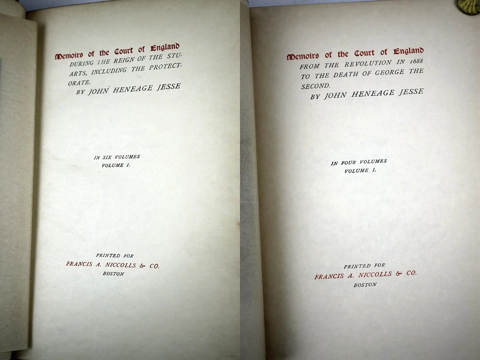 MEMOIRS OF THE COURT OF ENGLAND by John H Jesse Ltd Ed Original Etchings 10vols - Image 2 of 4