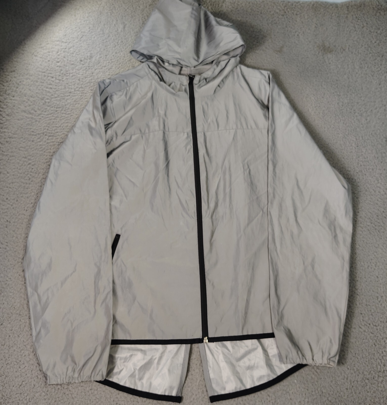 Giacca a vento Fila Sport donna XL argento manica lunga full zip con cappuccio