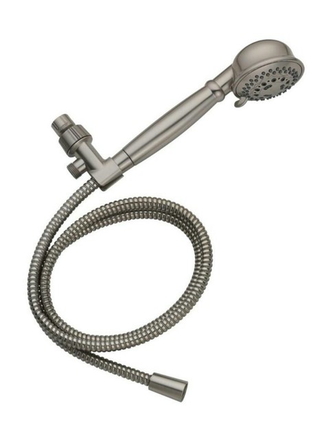 Aquasource Brushed Nickel Showerhead Massager Handheld 6 Spray Aqua Source Brushed Nickel Finish Handheld Showerhead With 6 Spray Settings