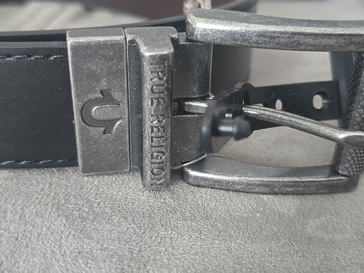 TRUE RELIGION NEW MEN'S REVERSIBLE LEATHER BLACK/BROWN BELT SIZE