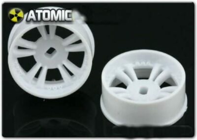 Atomic AWD054 Mini-Z AWD White Split Star Narrow Wheel +2.5 Offset