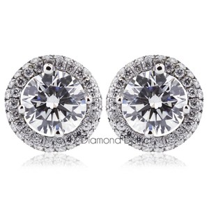 3-55ct-tw-G-SI1-Round-Natural-Certified-Diamonds-18K-Gold-Halo-Accent-Earrings