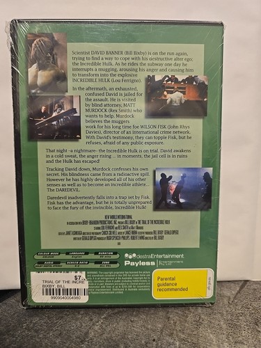 The Trial Of The Incredible Hulk DVD 1989 Region 4 Brand New And Sealed - Picture 2 of 2