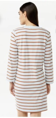 free assembly blue and white striped dress BLUE & White CABANA STRIPED MIDI DRESS