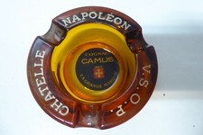 NAPOLEON CHATELLE VSOP COGNAC CAMUS LA GRANDE MARQUE GLASS ASHTRAY HOTEL ADVERT