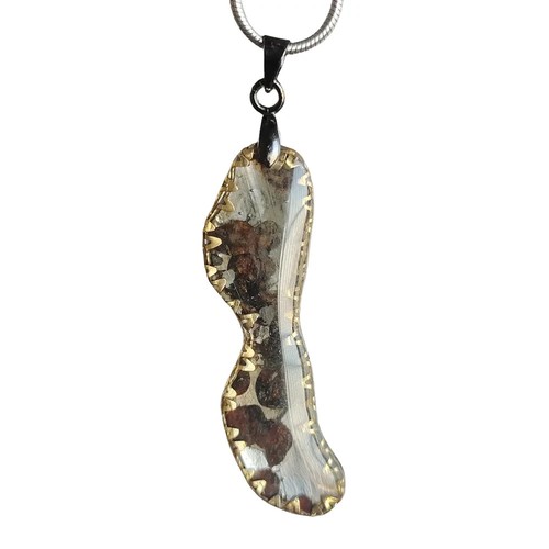 Meteorite pendant, Brenham Pallasite Meteorite pendant Necklace TB246 - Picture 2 of 10