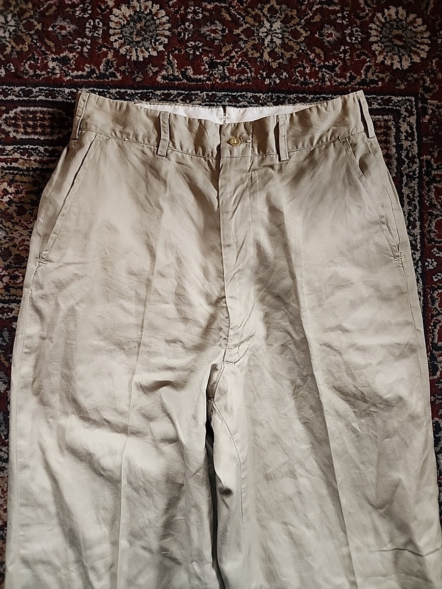 Vintage 50s Mens US Army Khaki Chino Trousers Pants Talon Vintage 50s Mens US Army Khaki Chino Trousers Pants Talon