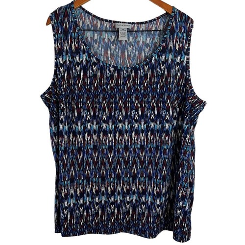 Haut Femme Billany Black Taille 2XL - Motif Multicolore Avec Détails En Dentelle, Col Rond, Occasion Bon état