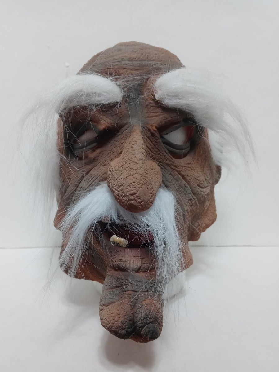 Old Man Mask Rubber & White Hair Old Man Mask Rubber & White Hair