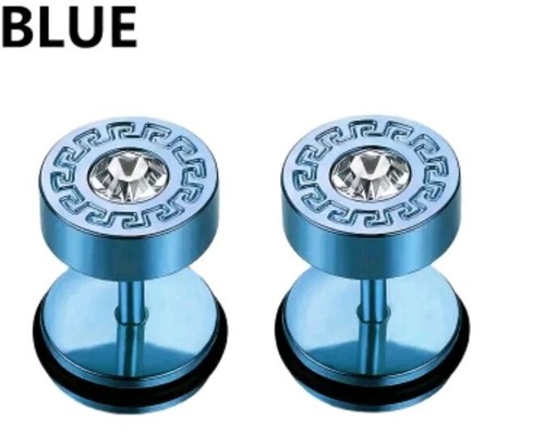 men's Earring surgical Stainless Steel crystal earrings set of 2 comes boxed 247 - Picture 8 of 8
