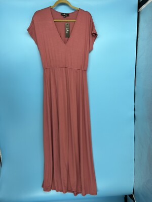 rusty rose bridesmaid dresses lulus Wedtrend Women Rusty Rose Bridesmaid Dress with Slit A Line Tiered Lace Up  Back Long Wedding Guest Dress – WEDTREND main image 0
