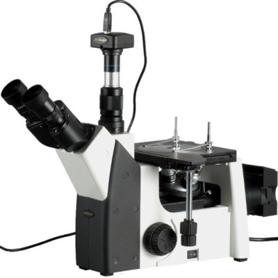 AmScope 50X-1250X Inverted Trinocular Metallurgical Microscope + 1.3MP Camera