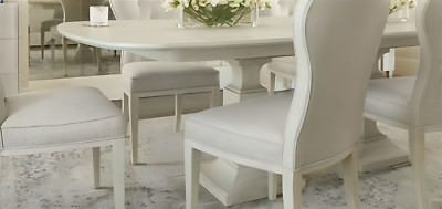 Bernhardt East Hampton Dining Table Base Set of 2 Pedestals, Minimalist White