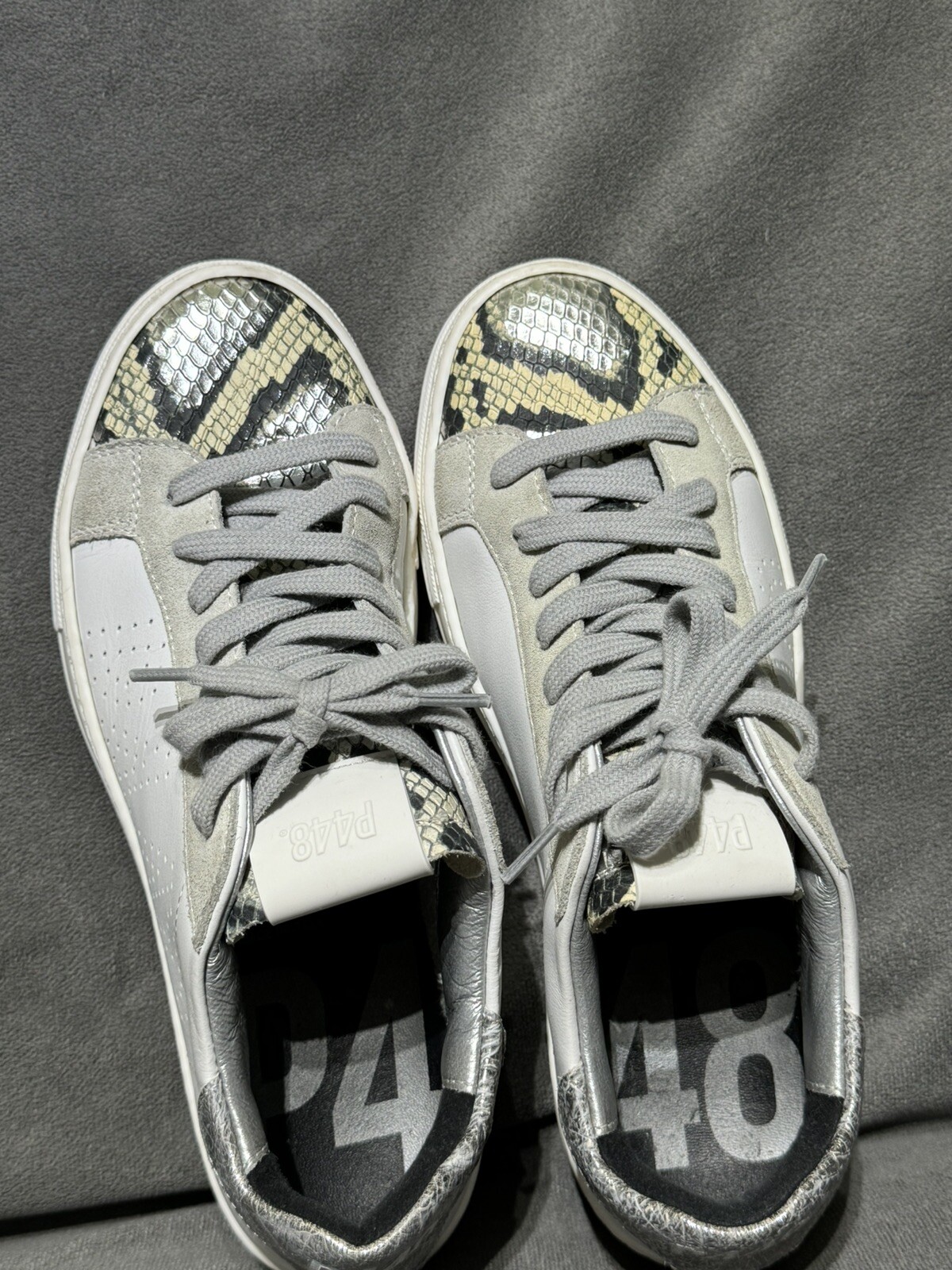 P448 White & Python Leather Sneaker Size 37 Excel… - image 7