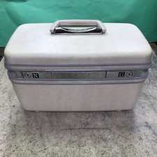 Vintage Samsonite Silhouette Suitcase Cream Makeup Cosmetic Train Case NO Keys