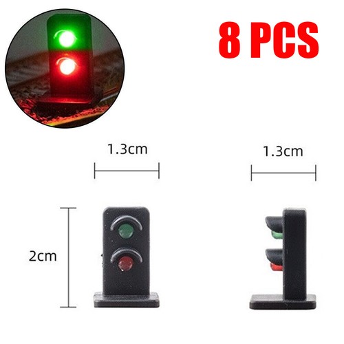 8PCS Model Train Signals 2 Lights OO HO Scale Railroad LED signal Lamp 20mm++ - Picture 5 of 8