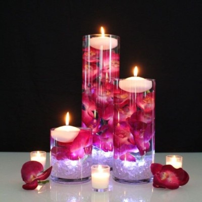 5 Sets 3 Piece Cylinder Vases Wedding Glass Table Centerpiece