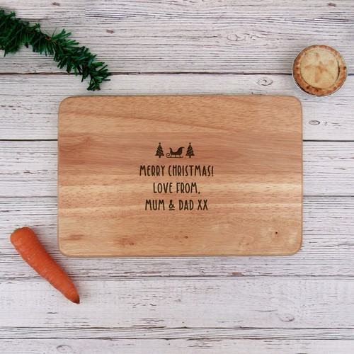 Personalisierter Heiligabend Teller Santa Rudolph Tank Snack Holz Leckerli Bord - Bild 2 von 20