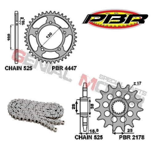 EK1124G Kit Catena Corona Pignone 15 / 42 / 525 PBR APRILIA TUONO R 2015 - Изображение 2 из 2