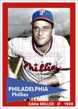 Eddie Miller - 1948 Philadelphia Phillies - 2.5 x 3.5 custom card (blank back)