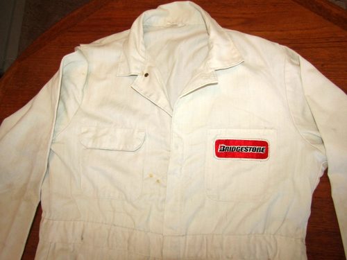 Vintage Oldsmobile Bridgestone Mechanics Racing Coveralls Mens Size Medium 28"L - Picture 4 of 20