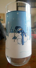 Winter Valley Cooler Highball Tumblers (pair) 16 oz Northcrest Glass White Blue! — photo 4