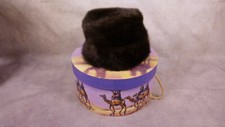 Handmade Vintage Women's Winter Hat Fur Dark Brown