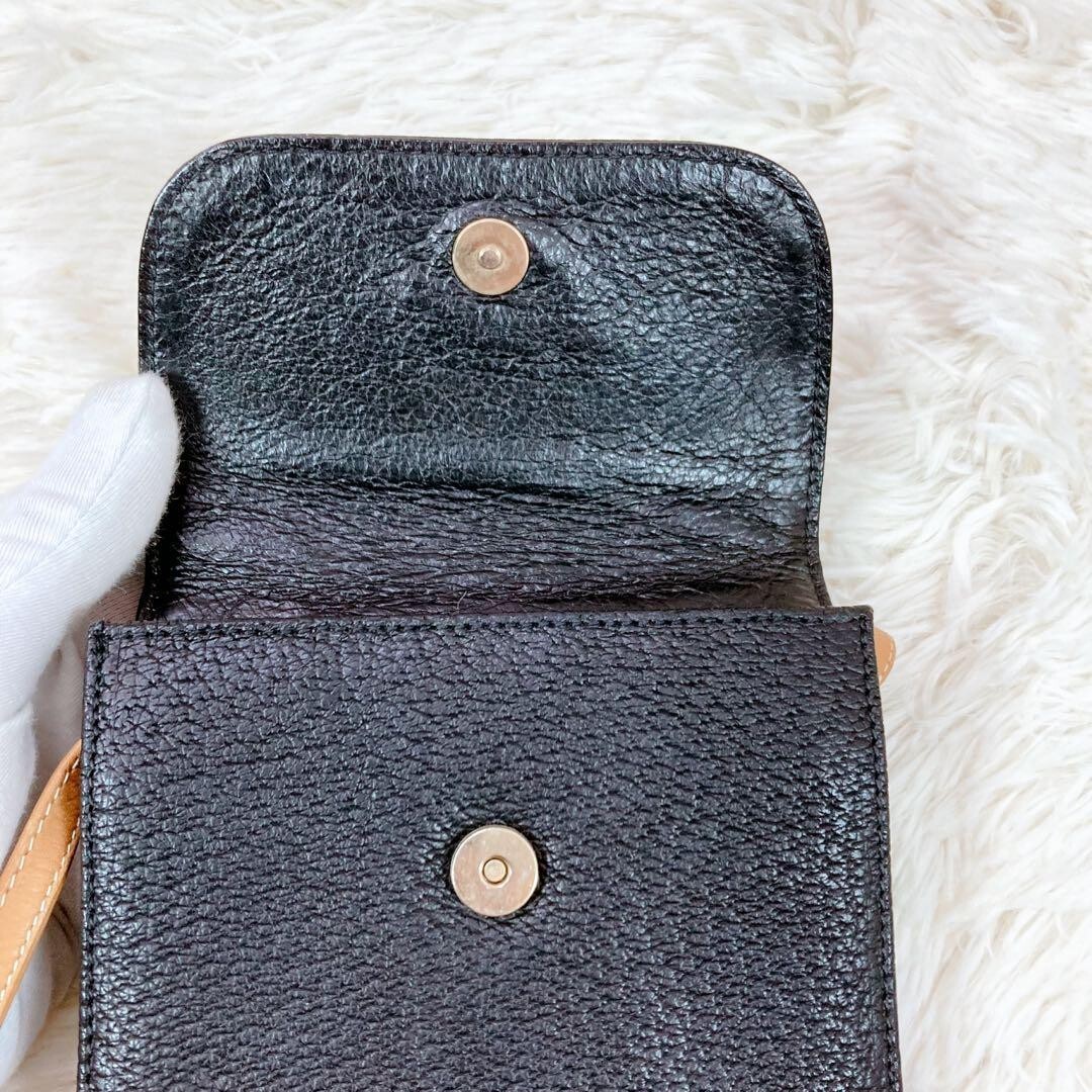 ショルダーバッグ OLD GUCCI PLUS GG LEATHER SHOULDER BAG Old Gucci Plus Shoulder Mini Bag Vintage GG Leather Brown x Beige
