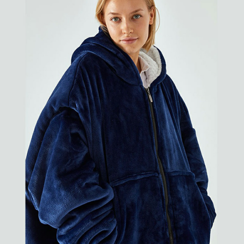 Wide Loose Cozy Oversized Wearable Hoodie Sweatshirt Blanket Adults Men Women - Picture 2 of 5
