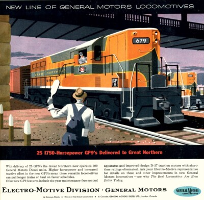 #ad #ad Great Northern GP9 by Bern Hill 1950s 8 x 10 $12.99