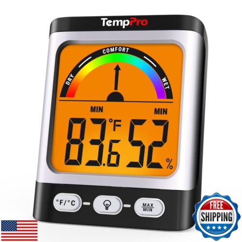 TempPro A52 Hygrometer Indoor Thermometer for Home with Comfort Level Indicat