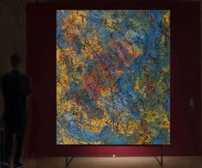 Jackson Pollock style Professional￼ Artist Canvas￼ painting￼ 72”X60”Abstract,6ft