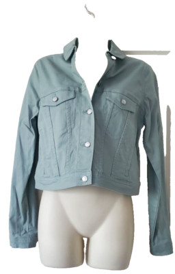 H&M Divided Blue Green Twill Jacket 12