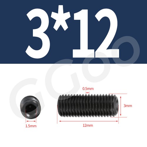 M3 - M12 Black Socket Set Screws w/ Cup Point A2 Stainless Steel DIN 916 - Picture 11 of 81