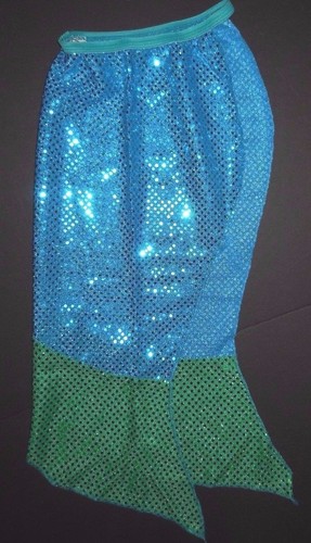 Mermaid Tail Sequin Skirt Turquoise Green Elastic Waist Child Sizes NWT - Picture 5 of 9