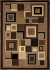 3x5 Home Dynamix Brown Geometric Squares Area Rug 4467-469 - Aprx 3' 3" x 5' 2"
