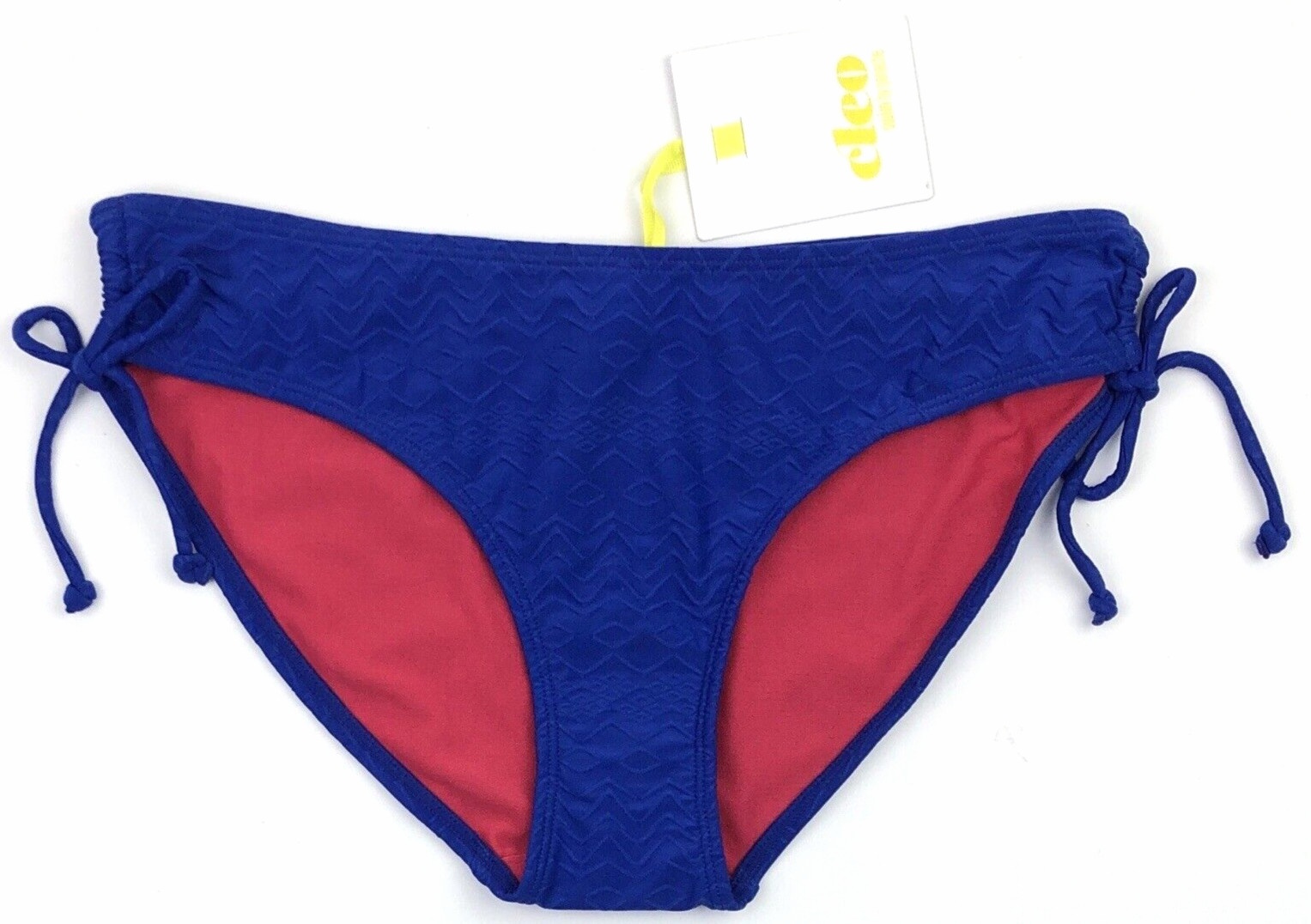 PANACHE Cleo Textured Bikini Bottoms UK 10 Solid Blue BNWT