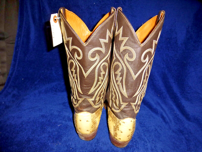 Bottes En Peau De Cobra J. Chisholm Homme - Taille US 9D - Fabriquées Aux USA