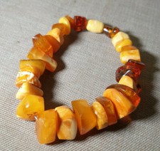 Natural Baltic amber 26 g gr bracelet yellow white royal caramel