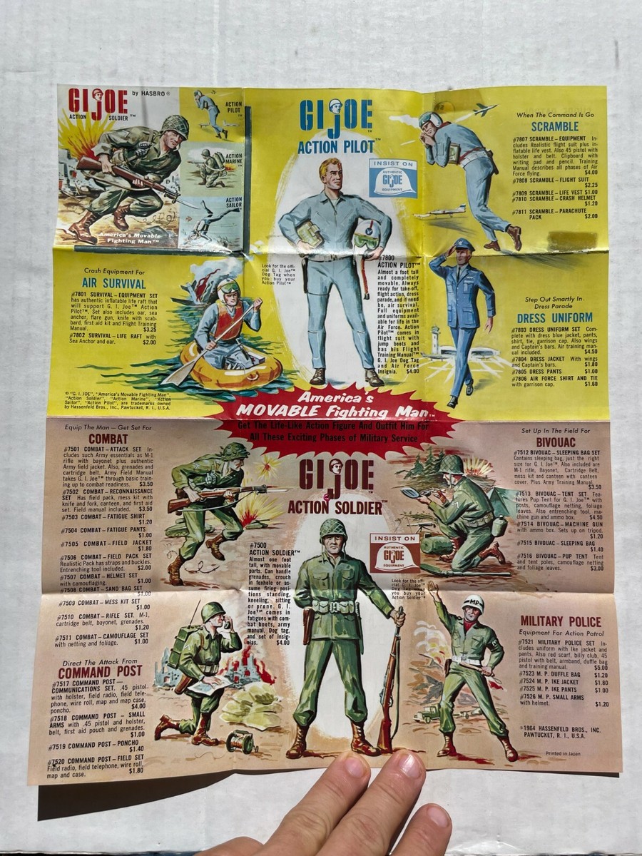 1964 G.I. Joe Action Figure Sales Brochure of Figures and