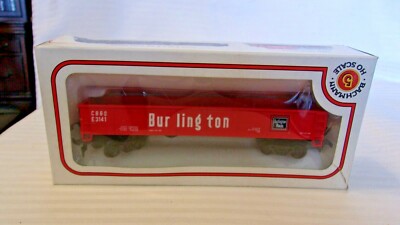 HO Scale Bachmann 41' Gondola, CB&Q Burlington, Red, #3141, BNOS