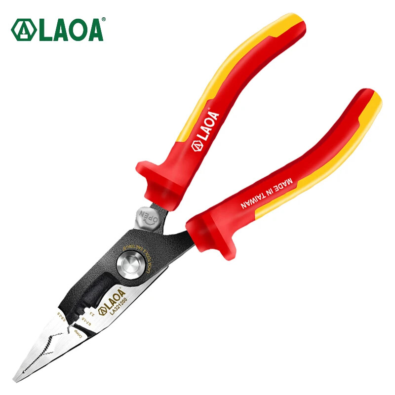 LAOA 8 Inch VDE Needle Nose Pliers Multifunction High Voltage Resistance 1000V I
