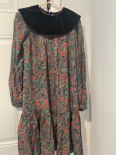 Vintage Zoe LTD Girl's Size 10 Floral Dress Holidays Christmas Wide Collar
