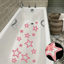 5 Sets of Anti Slip Stickers Pink Star Bath Shower Grip Non-Slip Safety 15pcs
