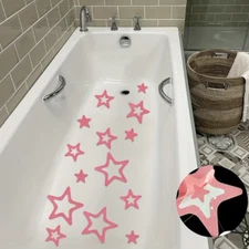 5 Sets of Anti Slip Stickers Pink Star Bath Shower Grip Non-Slip Safety 15pcs