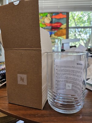 New In Box Nespresso Barista Recipe Small Glass Coffee Cup 12fl Tempered France