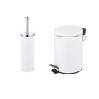 3L Pedal Bin Toilet Brush Set - White