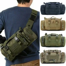 Tactical Military Chest Fanny Shoulder Waist Bag Hunting Bike Molle Camping Pack
