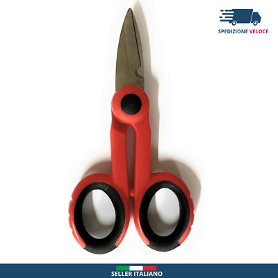 Forbici Da Elettricista 140mm - Lame Micro-dentate Con Spellafili Integrato, Manici Isolati In Nylon - Foto 3