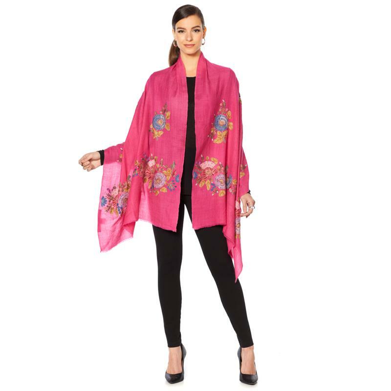 Узбекский вышитый шарф Clever Carriage -Розовый Мульти